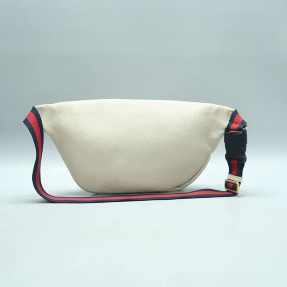 Authentic Gucci Logo Belt Bag Medium White Leather GG Waist Bag Crossbody - Picture 3 of 13